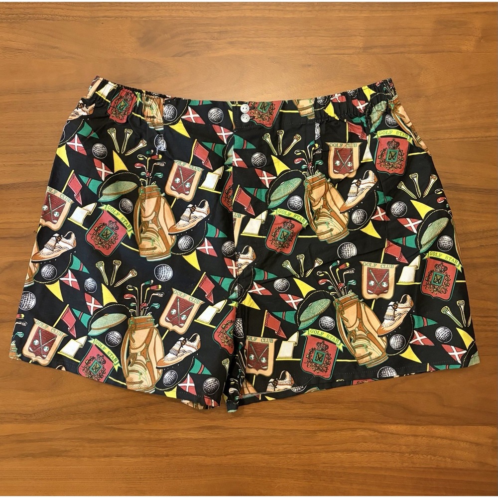Vintage Golf Boxer Shorts Old Timey Graphic NWOT Mens XL 100% Cotton 80s 90s